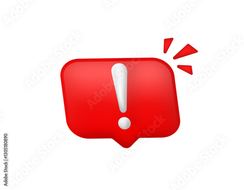 Red alert icon featuring an exclamation mark for cautionary messages or warnings.