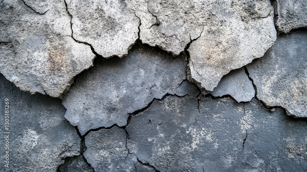 Obraz premium Grey and Brown Cracked Earth Texture Background