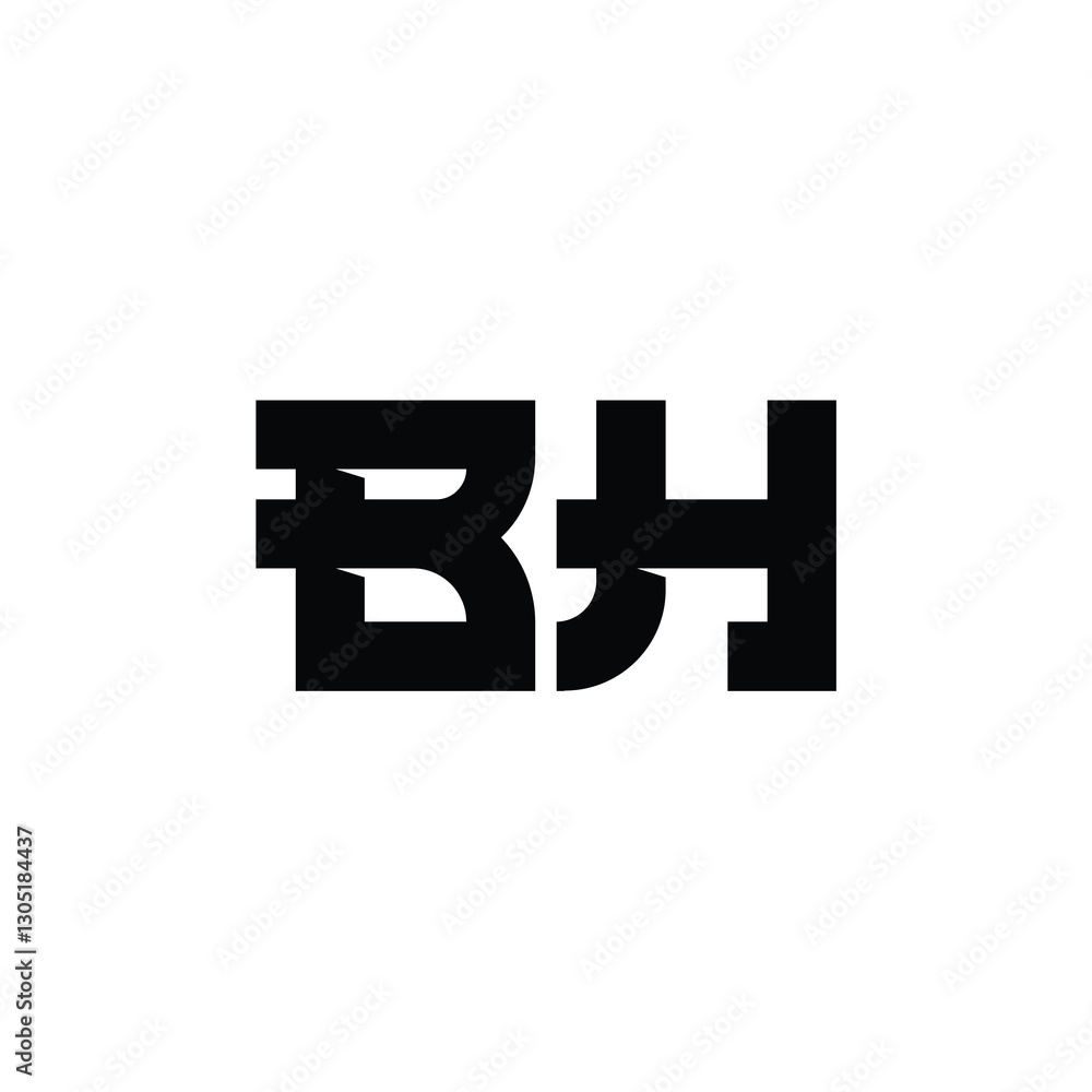 BH monogram logo design letter text name symbol monochrome logotype alphabet character simple logo BH monogram logo design letter text name symbol monochrome logotype alphabet character simple logo