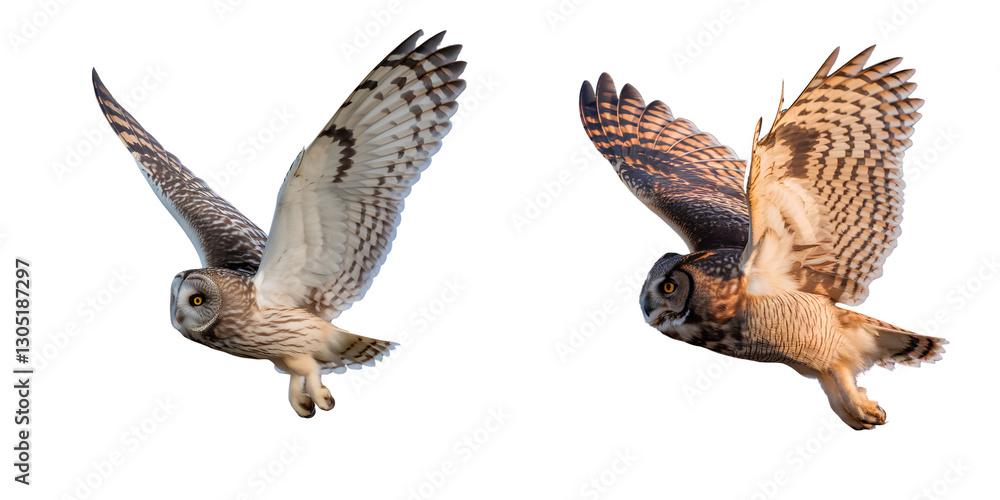 Majestic Owl in Flight with Wings Spread Wide Isolated on Transparent Background PNG Majestic Owl in Flight with Wings Spread Wide Isolated on Transparent Background PNG