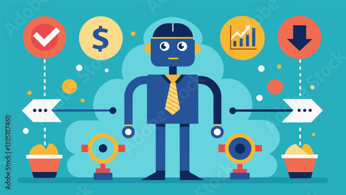 While humans may make impulsive decisions algorithms on the financial market operate with strict logic and calculated strategies.. Vector illustration