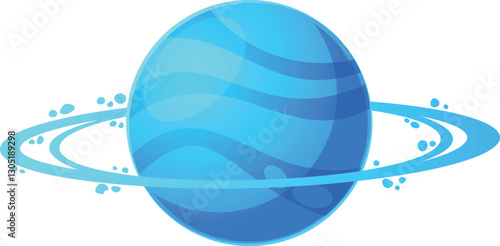 Futuristic cosmic planet with rings
