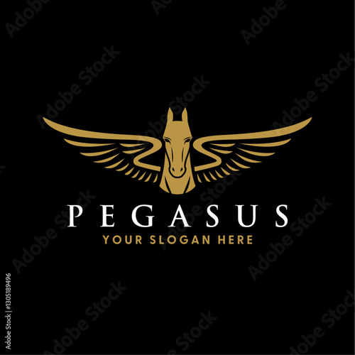 Elegant Beautiful Modern Pegasus Logo, Classic Pegasus Logo, Pegasus Logo, Horse Head Logo.