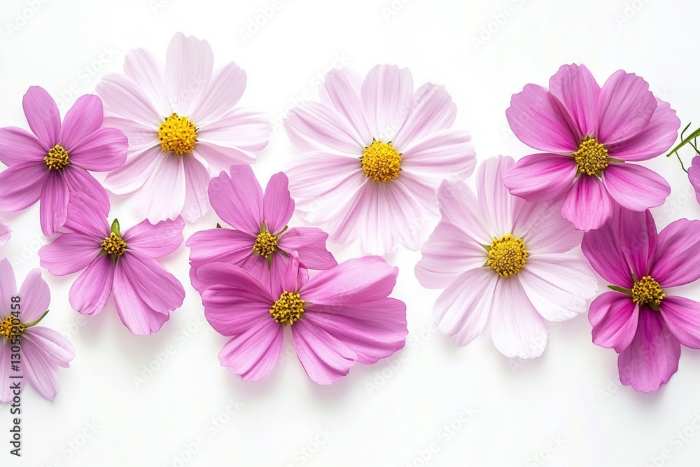 Many different coloring flowers in the summer isolated on white background Many different coloring flowers in the summer isolated on white background