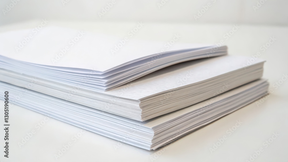 Stacked Paper on White Background Stacked Paper on White Background