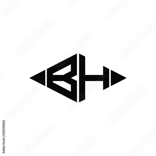 BH monogram logo design letter text name symbol monochrome logotype alphabet character simple logo