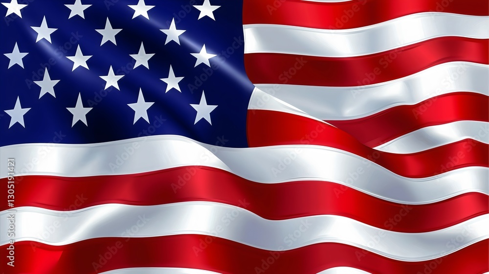 waving american flag with vibrant red, white, and blue colors waving american flag with vibrant red, white, and blue colors