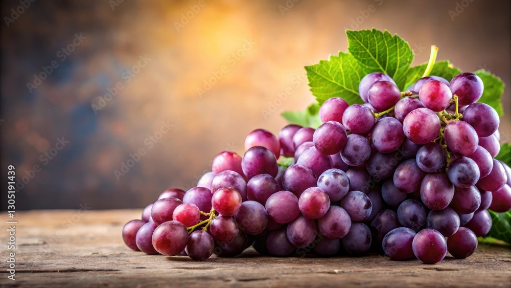 A cluster of ripe, red grapes rests on a rustic wooden surface, illuminated by soft, warm light, creating a visually appealing and appetizing image perfect for culinary or health-related content. A cluster of ripe, red grapes rests on a rustic wooden surface, illuminated by soft, warm light, creating a visually appealing and appetizing image perfect for culinary or health-related content.