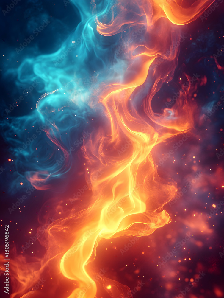 Abstract clash of fire and ice Abstract clash of fire and ice
