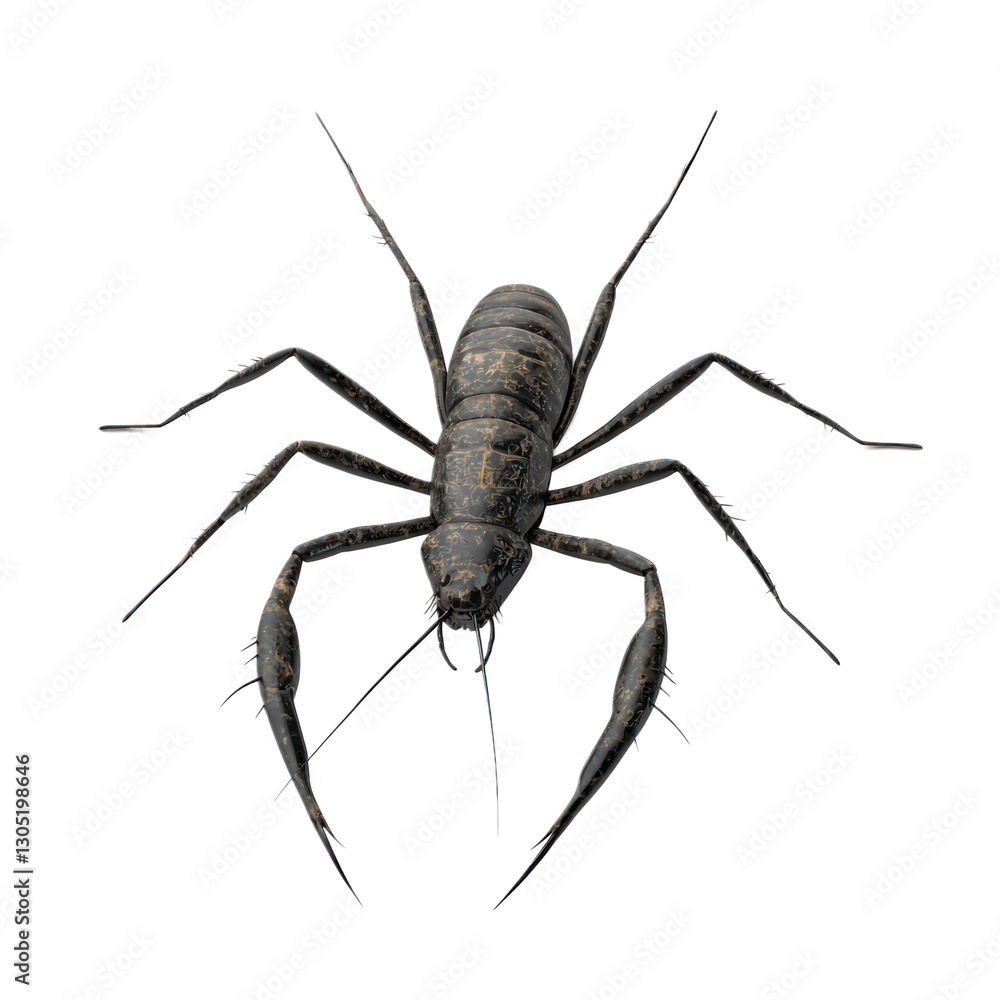 3D icon of Tanzanian whip scorpion isolated on transparency background 3D icon of Tanzanian whip scorpion isolated on transparency background