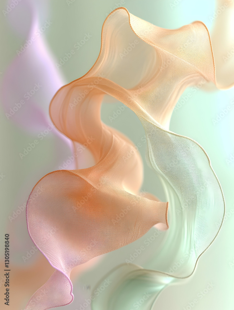 Obraz premium Abstract flowing fabrics in pastel colors
