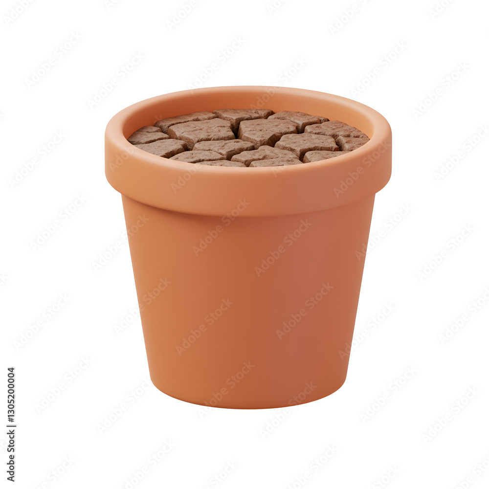 Compacted Soil – A Pot with Hardened Soil Cracks Compacted Soil – A Pot with Hardened Soil Cracks