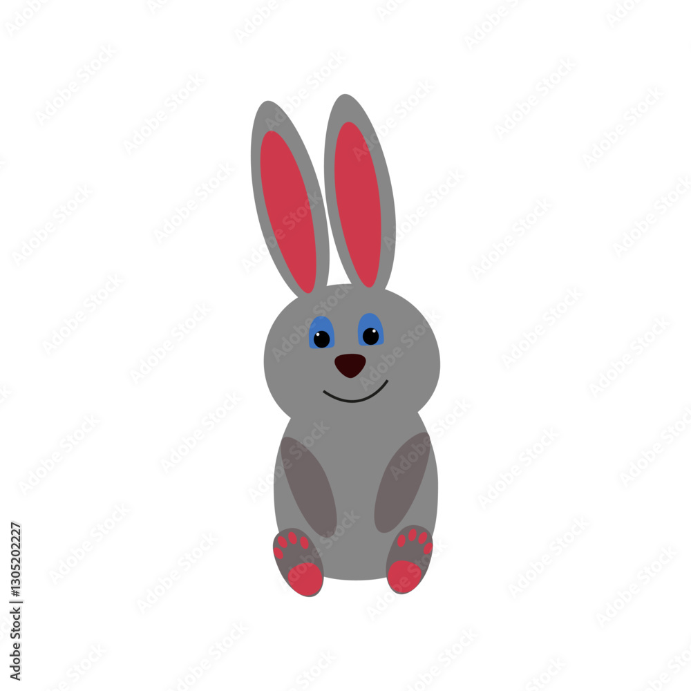 Fototapeta premium Gray bunny on a white background