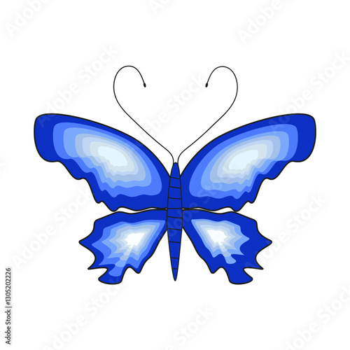 Incredibly beautiful butterfly on a white background