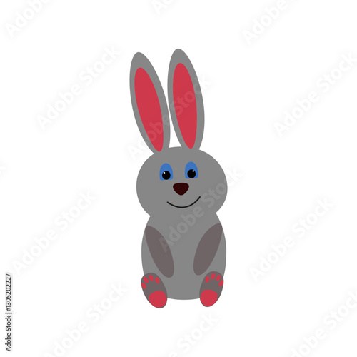 Gray bunny on a white background