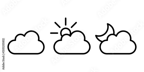 Cloud weather icon set simple design