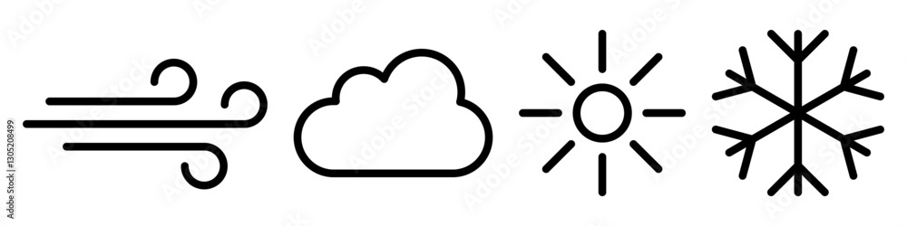 Weather icons set simple design Weather icons set simple design