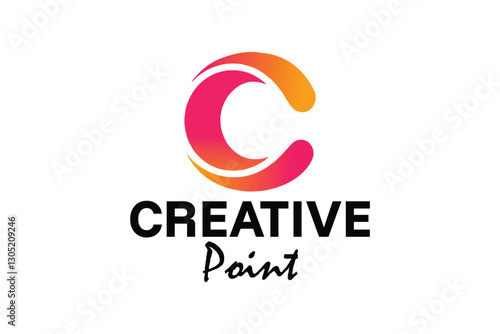 Creative point name logo icon symbol in 'C' letter typography design