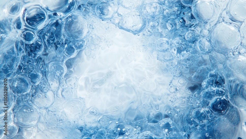 Naklejka premium Abstract frozen water texture with bubbles.