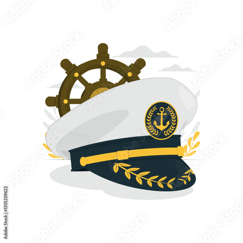 captain hat Flat Illustrations