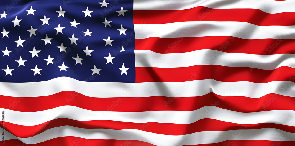Naklejka premium Waving American flag symbolizing freedom and patriotism
