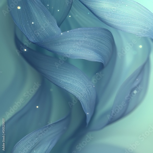 Flowing teal fabric, ethereal background