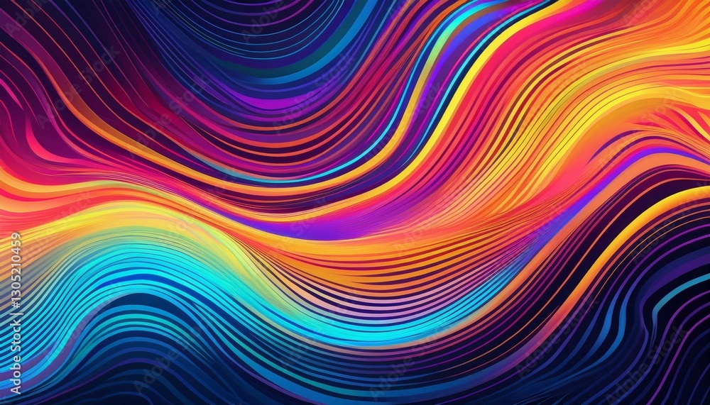 illustration vibrant wavy patterns with dynamic neon lines psychedelic retro aesthetic combining fluid motion and optical effects design for posters banners or modern design layouts illustration vibrant wavy patterns with dynamic neon lines psychedelic retro aesthetic combining fluid motion and optical effects design for posters banners or modern design layouts