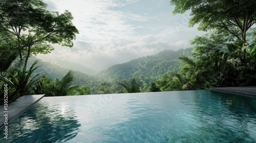 A stunning infinity pool overlooking a jungle valley
