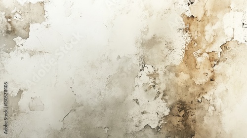 Abstract Watercolor Texture Background With Brown Beige And White Paint Splashes