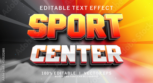  sport center vector text effect with modern style design