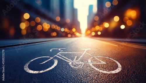 Generated image : voie réservée aux cyclistes en ville