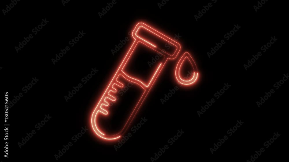 Glowing neon blood-sample icon isolated on black background. HD Video motion graphic animation icon Glowing neon blood-sample icon isolated on black background. HD Video motion graphic animation icon