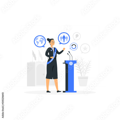 Ambassador Flat Illustrations
