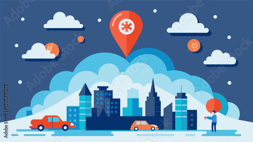 With the help of their tingedge data models meteorologists accurately forecasted a major snowstorm allowing cities to prepare and minimize potential disruptions.. Vector illustration
