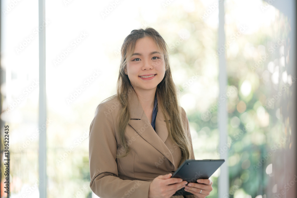 Fototapeta premium Portrait of Young creative startup woman at workplace