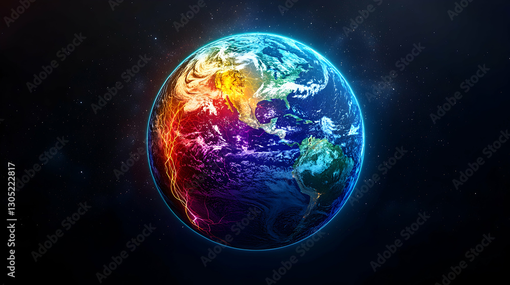 Obraz premium Colorful Earth in Space