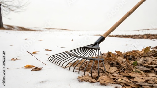 Leaf Rake on Snow