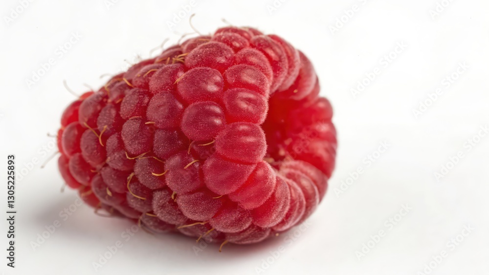Single Raspberry on White Background Single Raspberry on White Background