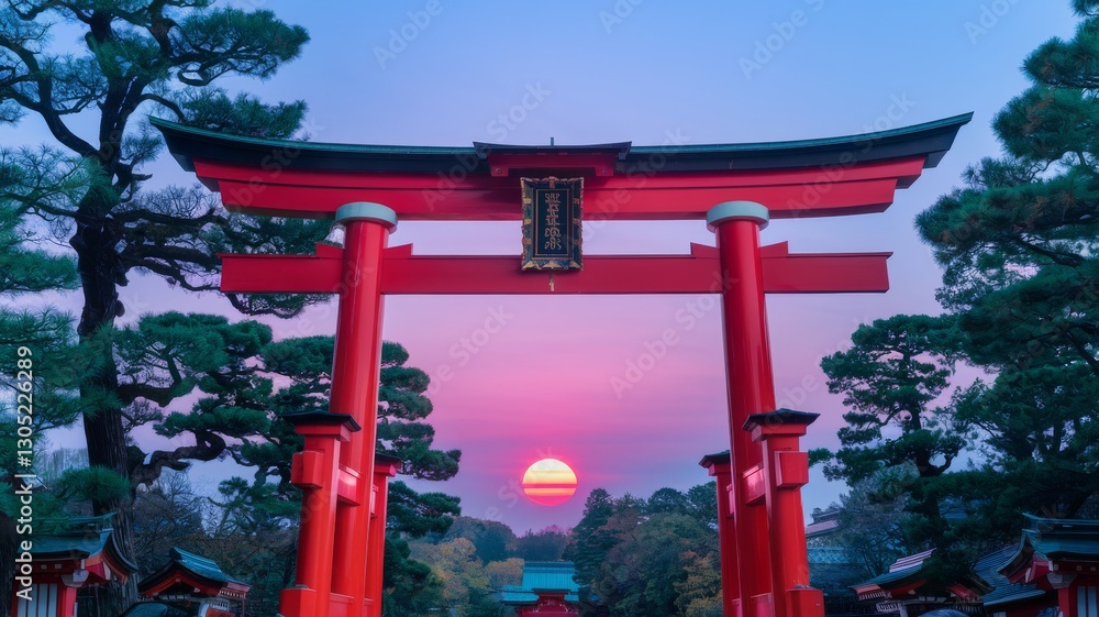 Majestic Sunrise at the Torii Gate Majestic Sunrise at the Torii Gate