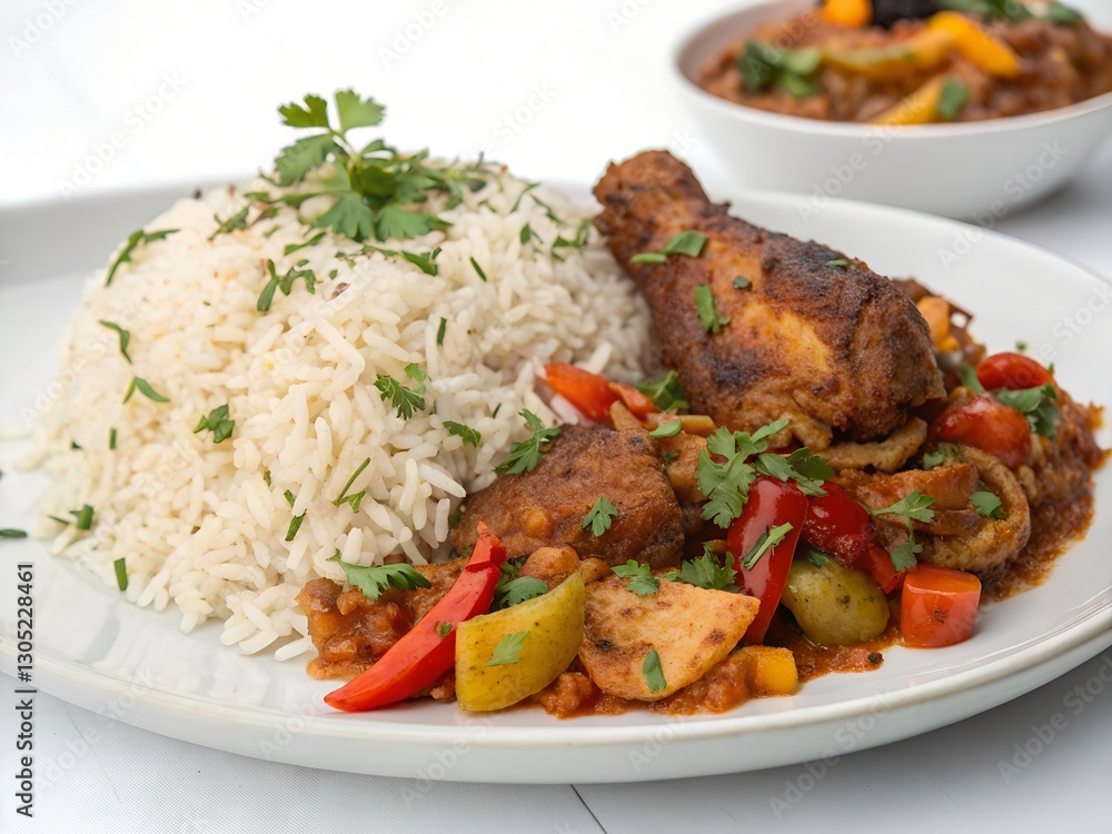Delicious Chicken Curry with Rice and Vegetables Delicious Chicken Curry with Rice and Vegetables