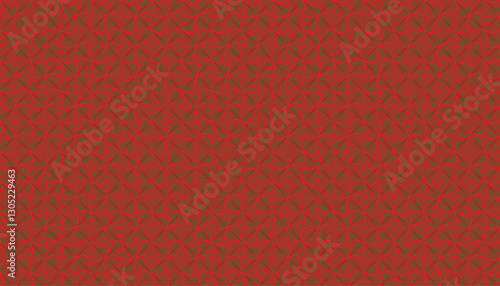 Diagonal Geometric Pattern on Red Background  Intricate Interlocking Design Dark Grey and Black Symmetrical Shapes  Textured Fabric Repeat