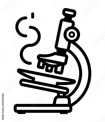 icon microscope with a curved arm objective lenses and a stage for placing samples.