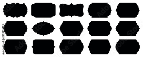 Vintage Labels Signs, Ornamental label frames, vintage frame and retro badge vector design decoration pattern style.  Vector illustration  isolated on white background. 