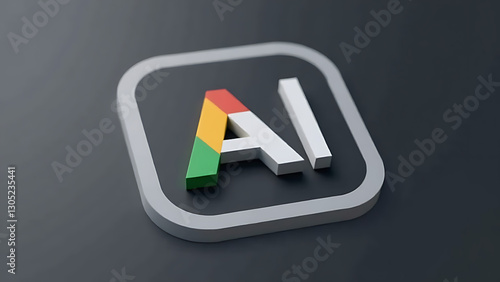 google ai app logo rendered dark gray background white rounded square around