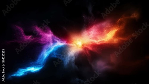 Wallpaper Mural Colorful galaxy in the dark space. 4k video footage Torontodigital.ca