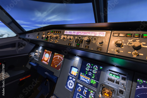 the dashboard of a modern passenger aircraft