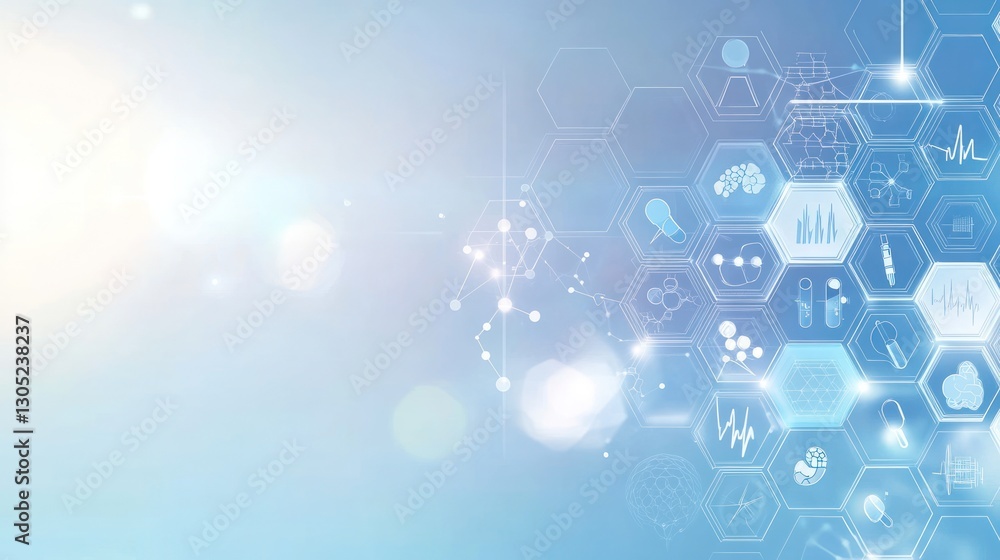 Abstract medical technology background, light blue Abstract medical technology background, light blue