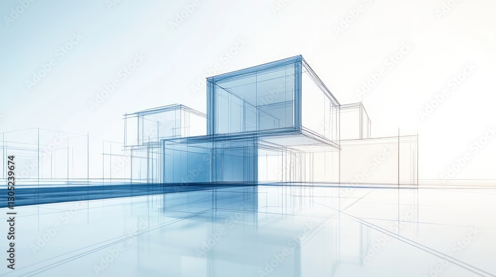 Modern architectural design, glass boxes, abstract, digital rendering, possible use in architecture magazines Modern architectural design, glass boxes, abstract, digital rendering, possible use in architecture magazines