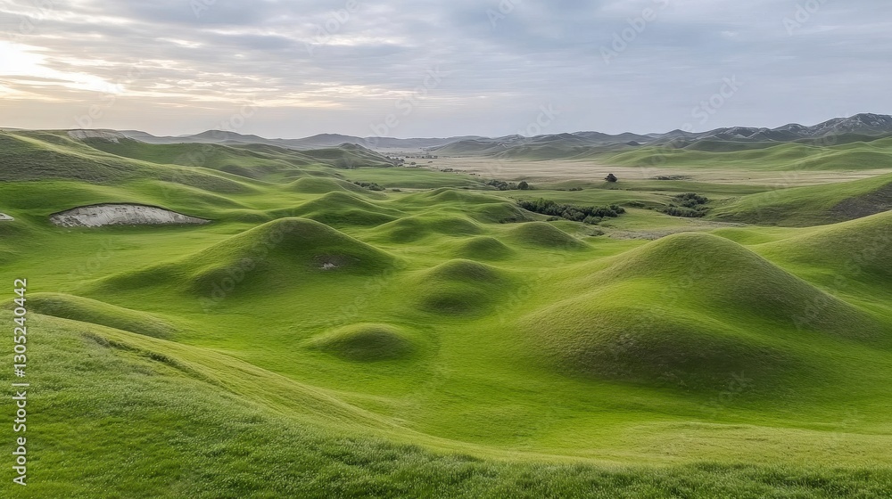 Lush Green Rolling Hills Under A Cloudy Sky Lush Green Rolling Hills Under A Cloudy Sky