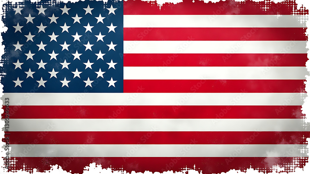 Naklejka premium grunge textures us flags feature bold brush strokes creating gritty layered